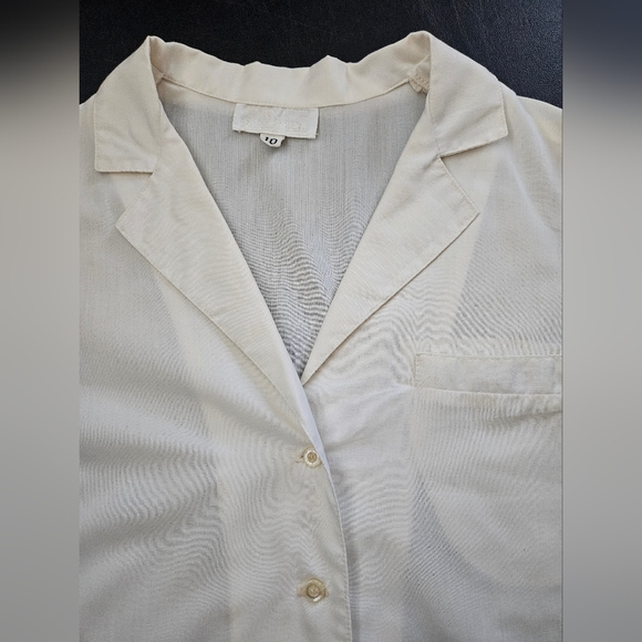 Vintage - Silk "Emily Just Emily" Off White Blouse - Size 10 - Picture 6 of 10